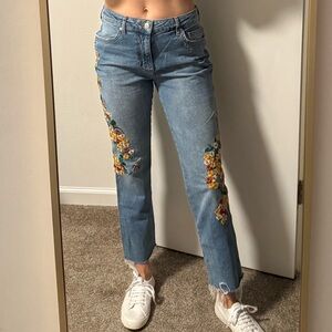Free People Embroidered Jeans